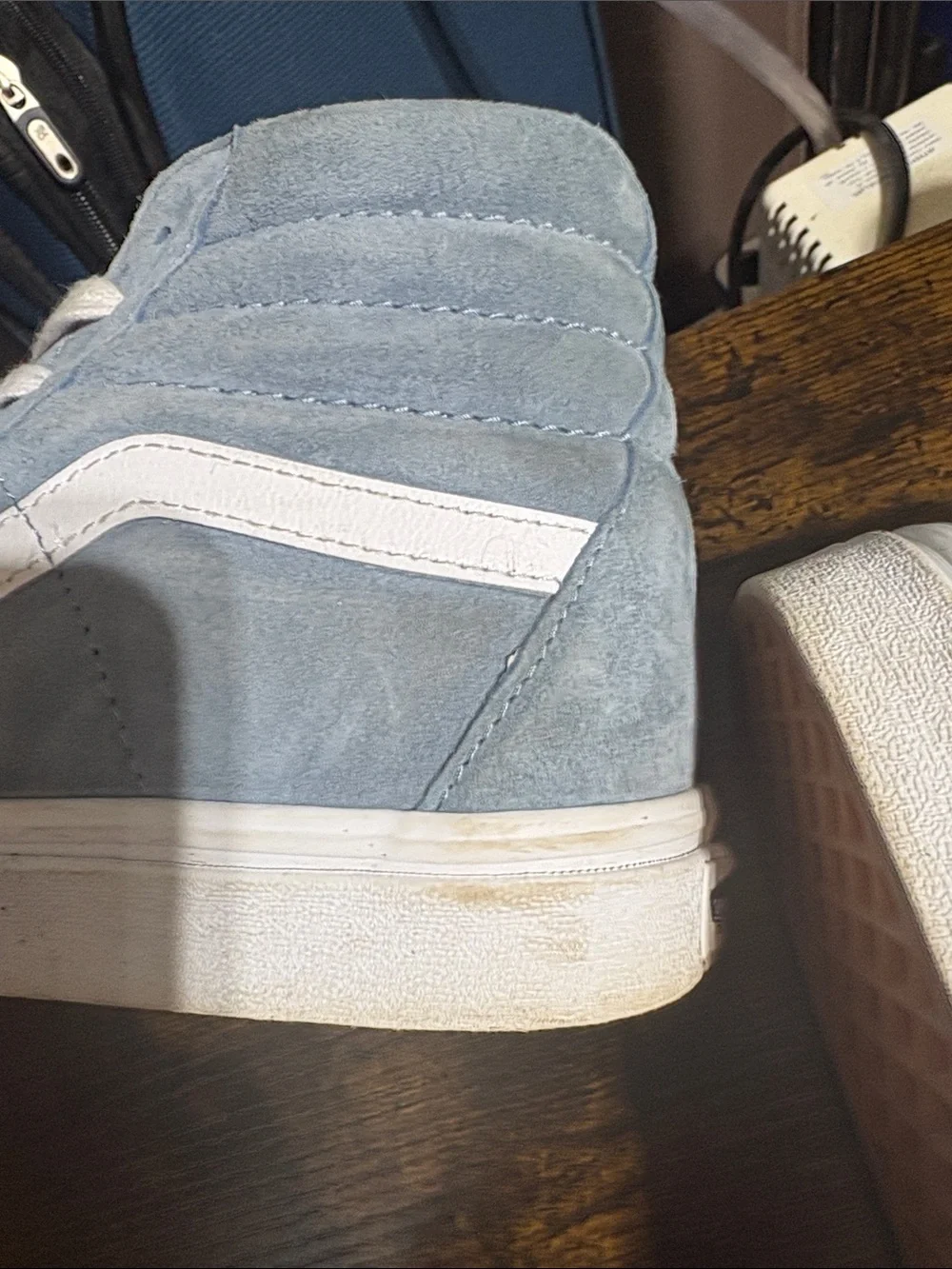 Old Skool vans, blue suede, size 7.5